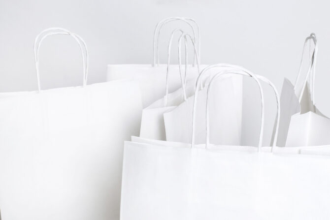 Twisted Paper Handle Bag (White)